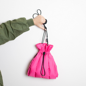 Tunnel: Pink Drawstring handbag